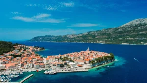 Korčula Old Town View on a sunny summer day